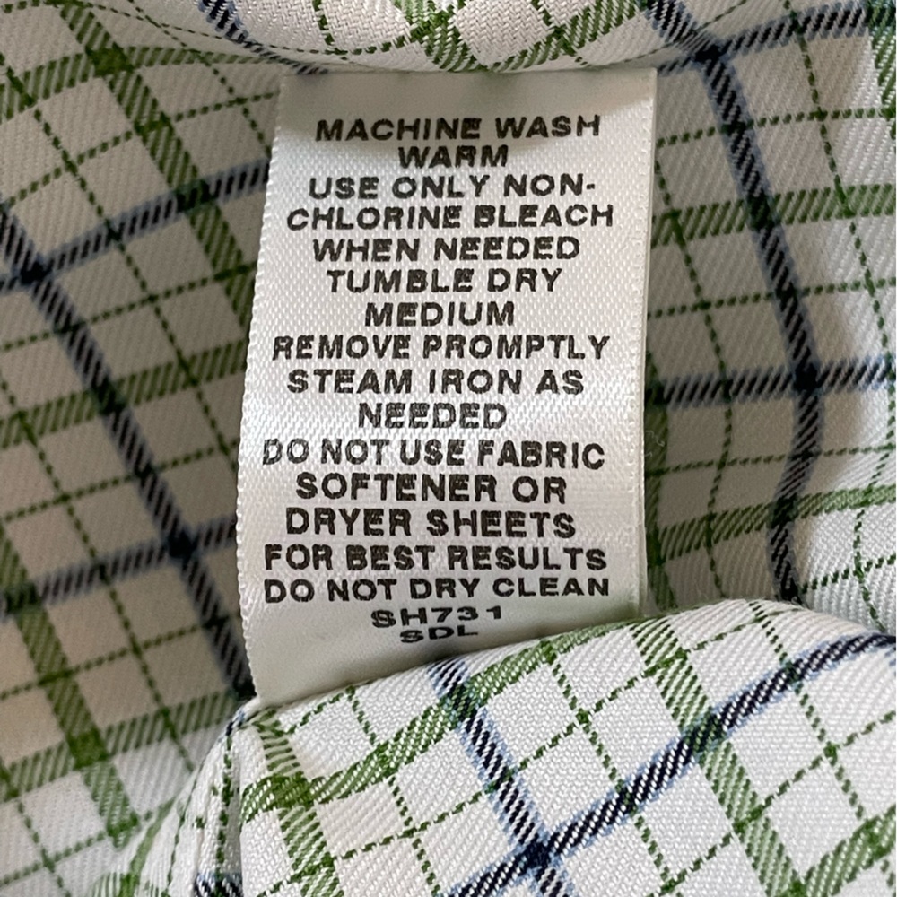 Cabelas Outfitter Series Shirt Mens 3XL Green/White Plaid Short Sleeve Button Up - Picture 6 of 8